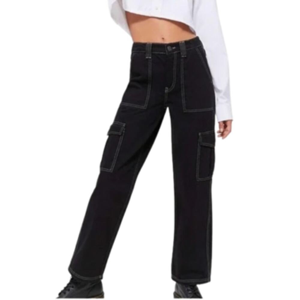 Urban Outfitters Blaine High-Waisted Skate Jean Cargo Pants Black Size 24 BDG
